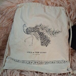 Spell & The Gypsy Collective Peacock Print Drawstring Dust Bag
